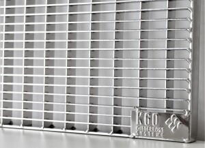 K60-Edelstahlrost mit Zarge / 400 x 600 mm / Elektropoliert