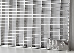 K60-Edelstahlrost mit Zarge / 400 x 600 mm / Elektropoliert