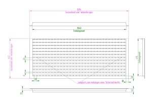 K60-Barfuss-Winkelkragenrost, 415 x 1040 mm, 20/2 mm, verzinkt