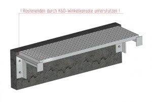 K60-Längsstabrost LSB-SV / 1000 x 190 mm / verzinkt