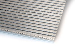 K60-Barfussrost | 1000x1000 mm | 30x2 mm | Mit Antrittskante | Stahl feuerverzinkt