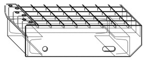 Fluchttreppenstufe, 1600 x 305 mm, verzinkt