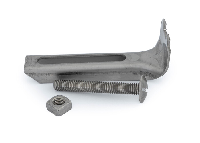 Gitterrost-Befestigung | 30x10 mm | mit Flachkopfschraube | Edelstahl V2A