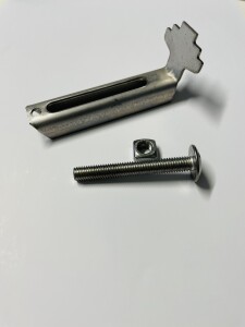 Gitterrost-Befestigung V2a 30x10 mm mit Flachkopfschraube