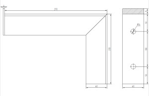 Winkelkonsole für Rinnenroste Typ 1 für Rostbreite 288 mm