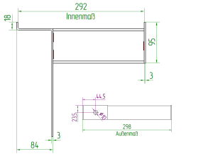 Winkelkonsole Typ 3 für Rostbreite 288 mm