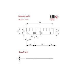 Normstufe 1200 x 305 mm / 30 x 30  40-2