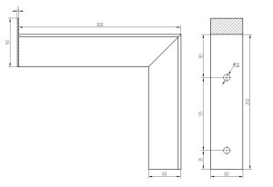 Winkelkonsole für Rinnenroste Typ 1 für Rostbreite 300 mm