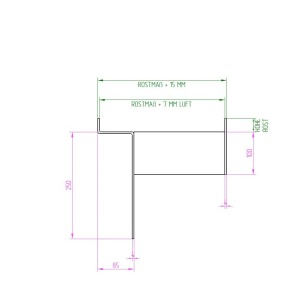 Winkelkonsole für Rinnenroste Typ 3 für Rostbreite 185 mm