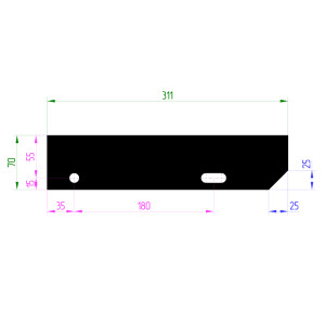 K60-Designstufe Anna | 308x800 mm | Stahl feuerverzinkt