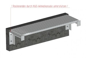 K60-Längsstabrost LSB-SV / 1000 x 288 mm / verzinkt