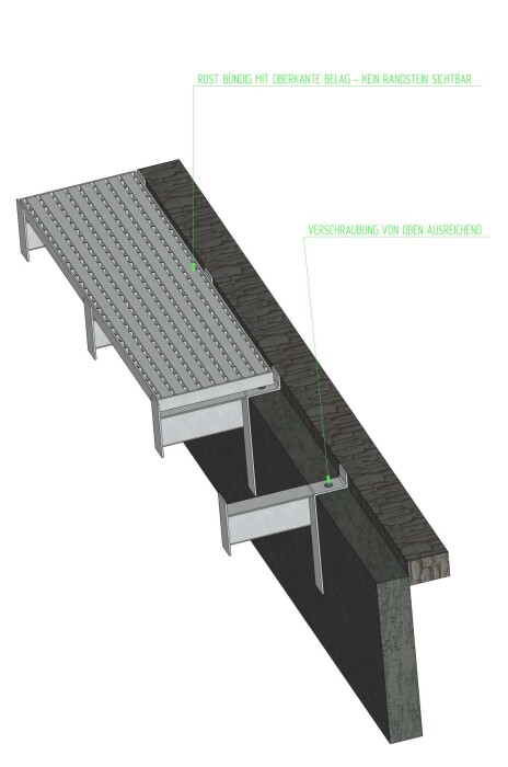 Winkelkonsole für Rinnenroste Typ 3 für Rostbreite 140 mm