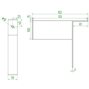 Winkelkonsole für Rinnenroste Typ 3 für Rostbreite 140 mm