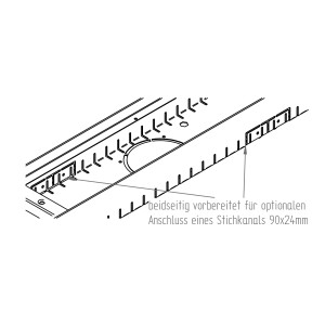 Fassadenrinne zur Entwässerung | 1000x200 mm | 50-70 mm | Längsstabrost | Stahl feuerverzinkt