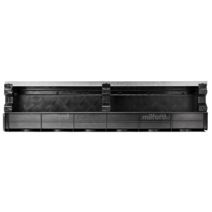 Entwässerungsrinne CANYON 3.0  aus recyceltem Kunststoff, Komplettset Rost + 3x Konsolen | Länge 1000 mm, Breite 207 mm, Höhe 250 mm Barfußrost