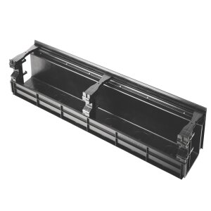 Entwässerungsrinne CANYON 3.0 perforiert aus recyceltem Kunststoff, Komplettset Rost + 3x Konsolen | Länge 1000 mm, Breite 207 mm, Höhe 250 mm Barfußrost