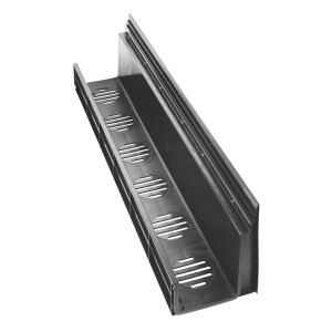 Entwässerungsrinne CANYON 3.0 perforiert aus recyceltem Kunststoff, Komplettset Rost + 3x Konsolen | Länge 1000 mm, Breite 207 mm, Höhe 250 mm Barfußrost