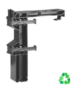 Entwässerungsrinne CANYON 3.0 perforiert aus recyceltem Kunststoff, Komplettset Rost + 3x Konsolen | Länge 1000 mm, Breite 207 mm, Höhe 250 mm Press-Gitterrost Ohne Türprofil