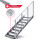 Treppenbausatz Typ1 modular, höhenverstellbar bis 2m Höhe, Stahltreppe mit einseitigem Geländer 1200x270 mm 30x10 mm Glatt + Auflage