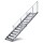 Treppenbausatz Typ2 modular, höhenverstellbar bis 3,50m Höhe, Stahltreppe mit einseitigem Geländer  800x270 mm 30x30 mm Glatt + Auflage