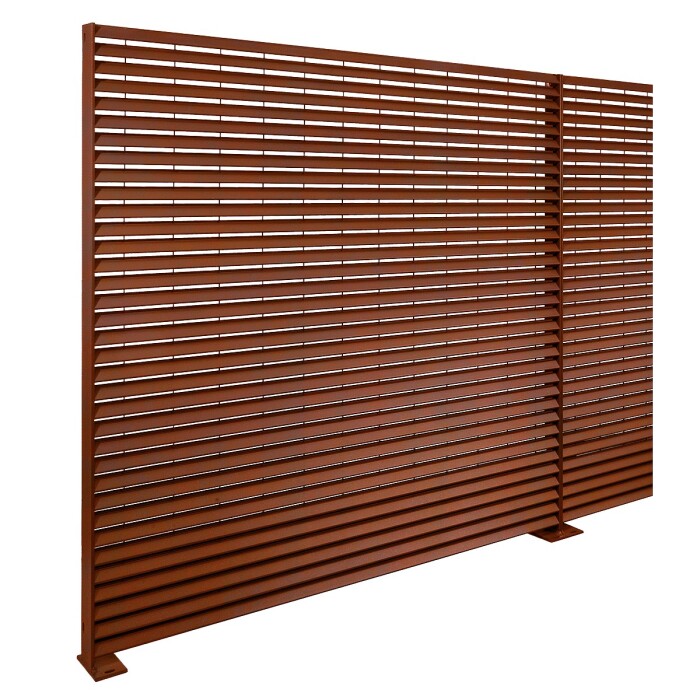 Cortenstahl Sichtschutz Zaun Solid | Zaunelement blickdicht & modern | L: 2000 mm | Gartenzaun mit Pfosten zum Aufdübeln