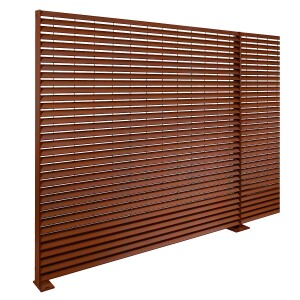 Cortenstahl Sichtschutz Zaun Solid | Zaunelement blickdicht & modern | L: 2000 mm | Gartenzaun mit Pfosten zum Aufdübeln