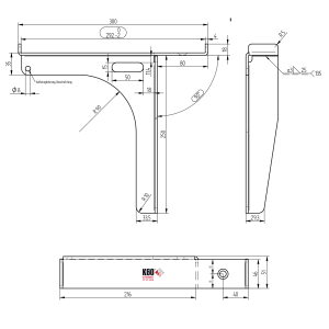 K60 Winkelkonsole Solid 1.0 | Stahl verzinkt |  für Rostbreite 288 mm | passend für Fassadenhinterlüftung Fertighaus/Holzständerbauweise