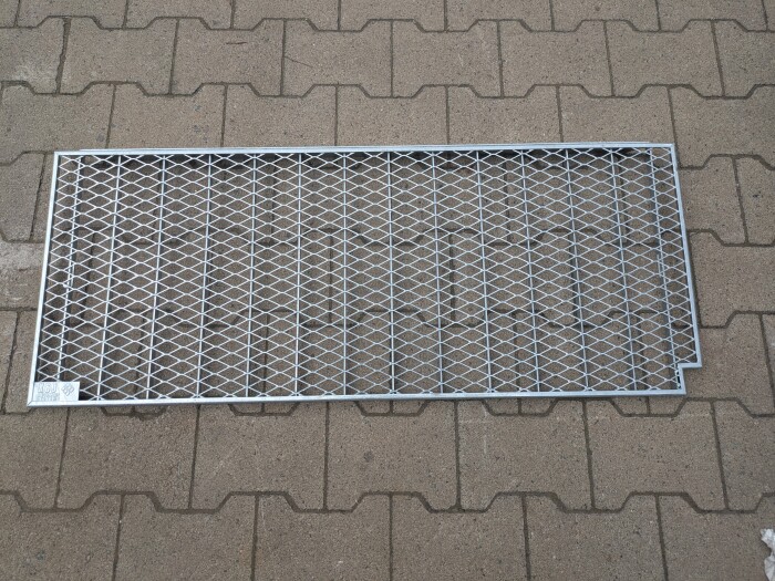 Streckmetallrost | 1040x422 mm | 20x2 mm | Stahl feuerverzinkt | Verstärkt