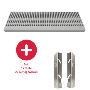 GFK-Stufe | 800x275 mm | 19x19 mm | RAL 7035 | Set...