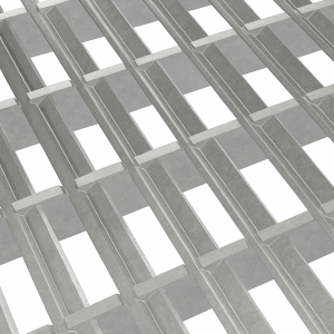 K60-V-Line | Eingangsrost mit Polymerbetonwanne | 500x1000 mm | 33x18 mm | 20x2 mm | Stahl feuerverzinkt