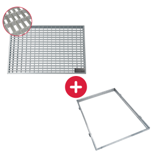 K60-V-Line | Eingangsrost mit Winkelrahmen | 400x600 mm |...
