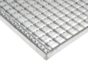 Podestrost | 1000x1000 mm | 30x3 mm | 30x30 mm | R12 | Stahl feuerverzinkt