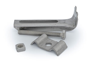 Outlet Gitterrost-Befestigung | 30x30 mm | Stahl verzinkt