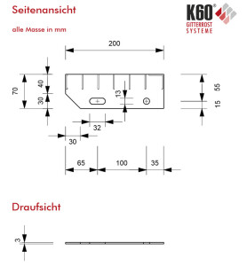 P-Stufe / 600x200 / 25x2 / 30x30