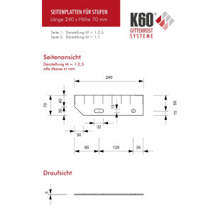 Schweißpressroststufe | 600x240 mm | 30x2 mm |...