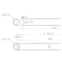 Leitersprosse, 485 mm, 2- reihig, V4A (roh)