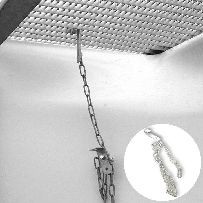 Gitterrost Sicherungskette, Lichtschachtsicherung 700 mm, verzinkt, Set (1 Stück/ 1 Kette)