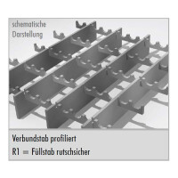 Gitterrostmatte 3000 x 1250 mm / 30x10 / roh / Gleitschutz