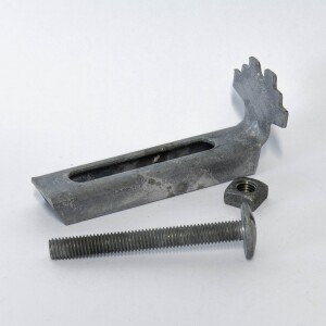 Gitterrost-Befestigung | 30x10 mm | mit Flachkopfschraube | Stahl feuerverzinkt
