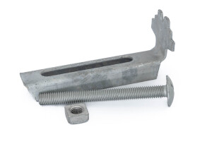 Gitterrost-Befestigung | 30x10 mm | mit Flachkopfschraube | Stahl feuerverzinkt